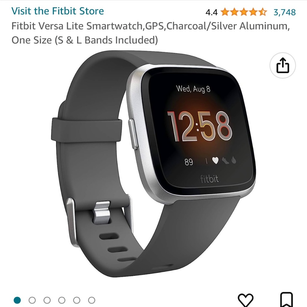 NEW Fitbit Versa Lite Smartwatch with GPS + 2 bands + charger and directions